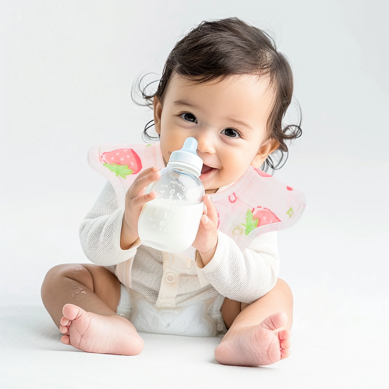 

2 шт., детские муслиновые нагрудники, хлопковые впитывающие двухслойные нагрудники в форме лепестка, слюнявчики для кормления младенцев, регулируемые кнопки