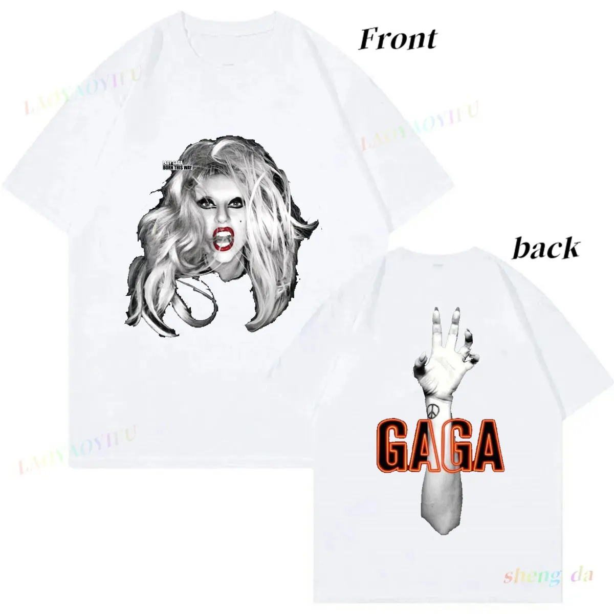 Men's Clothing Playera Lady GaGa Short Sleeve Tee Famous Rock World Tour Camisetas T Shirt Shirts Creativity