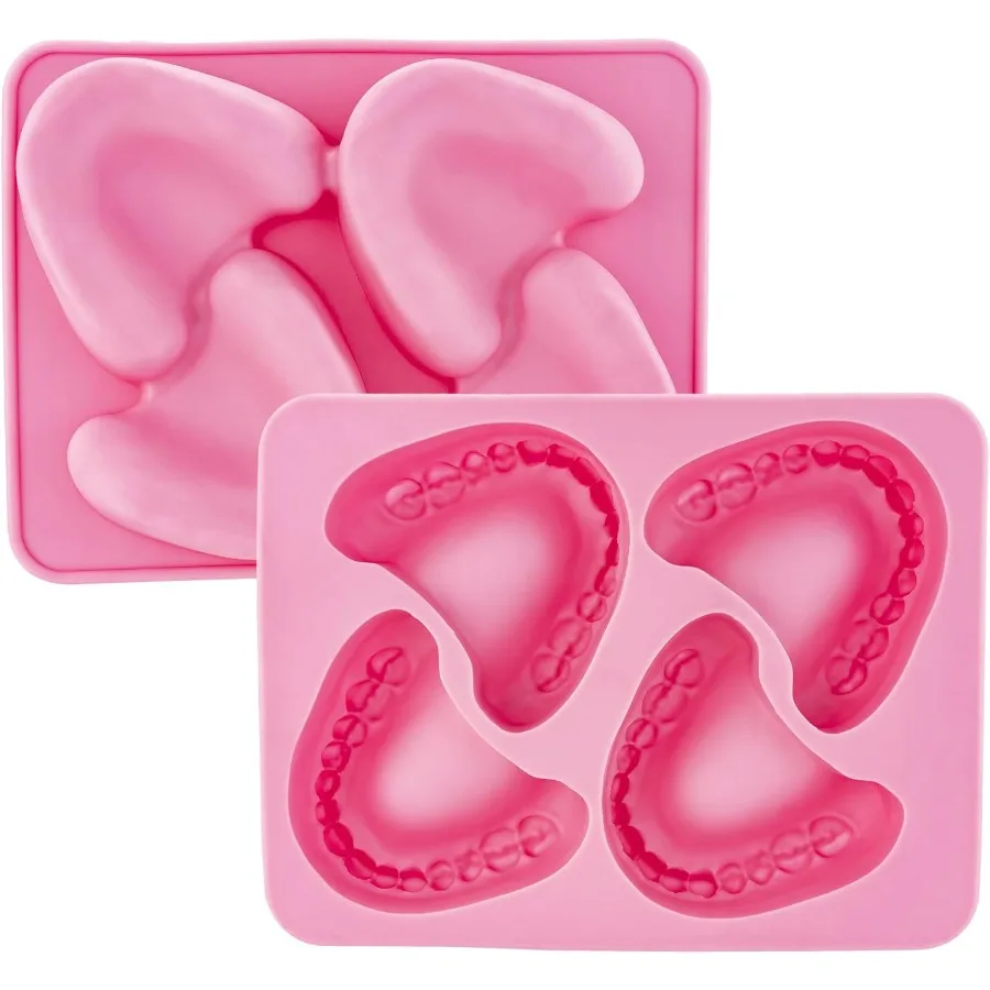 

FON-10014 Форма для лотка для льда в форме улыбки в форме зубов Идеальный кляп или белый слон Gt для стоматологов или пожилых людей делает 4 кубика один S