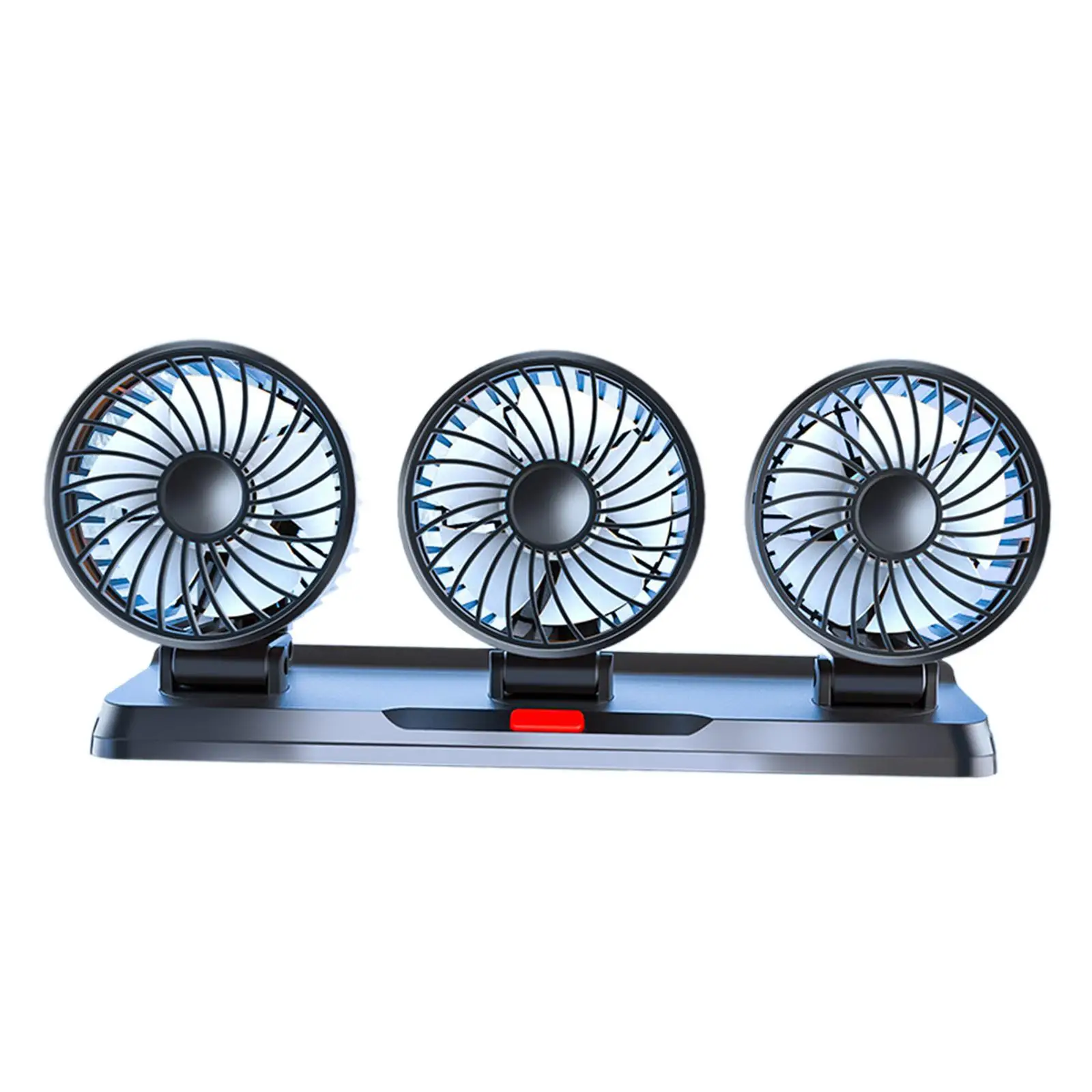 Car Fan Anti Slip Base USB Rechargeable Multi Function Fan 3 Speeds Adjustable Car Cooling Fan for Vehicles Car Dashboard Sedan