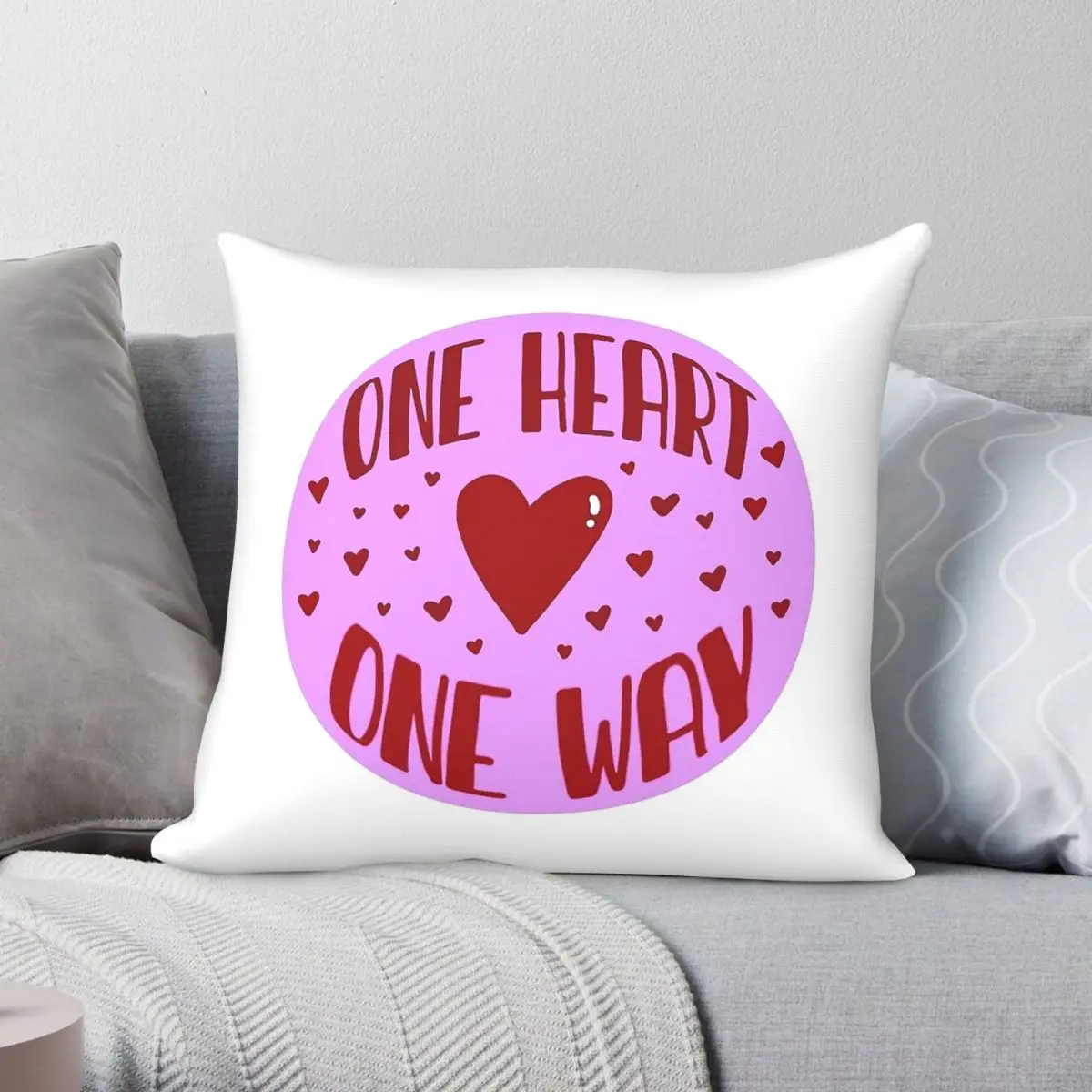 Sigma Kappa One Heart One Way Square Pillowcase Polyester Linen Velvet Creative Zip Decorative Sofa Cushion Cover 45x45