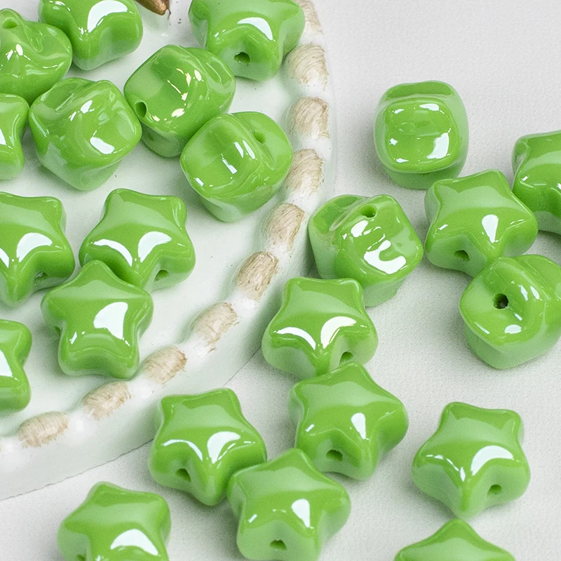 

30 шт. ювелирные аксессуары DIY акриловая звезда смола сквозное отверстие свободные бусины для женщин очаровательный кулон