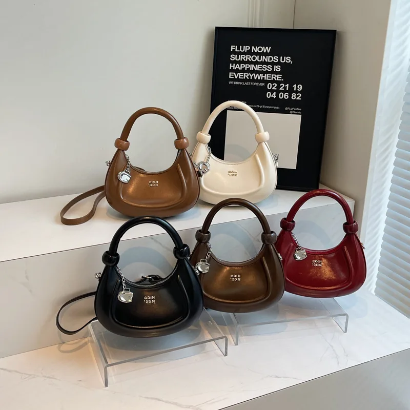 

2025 New Women's Handbag Zipper High Beauty PU Leather Handbag Fashion Crossbody Bag Soft Versatile Simple Shoulder Bag