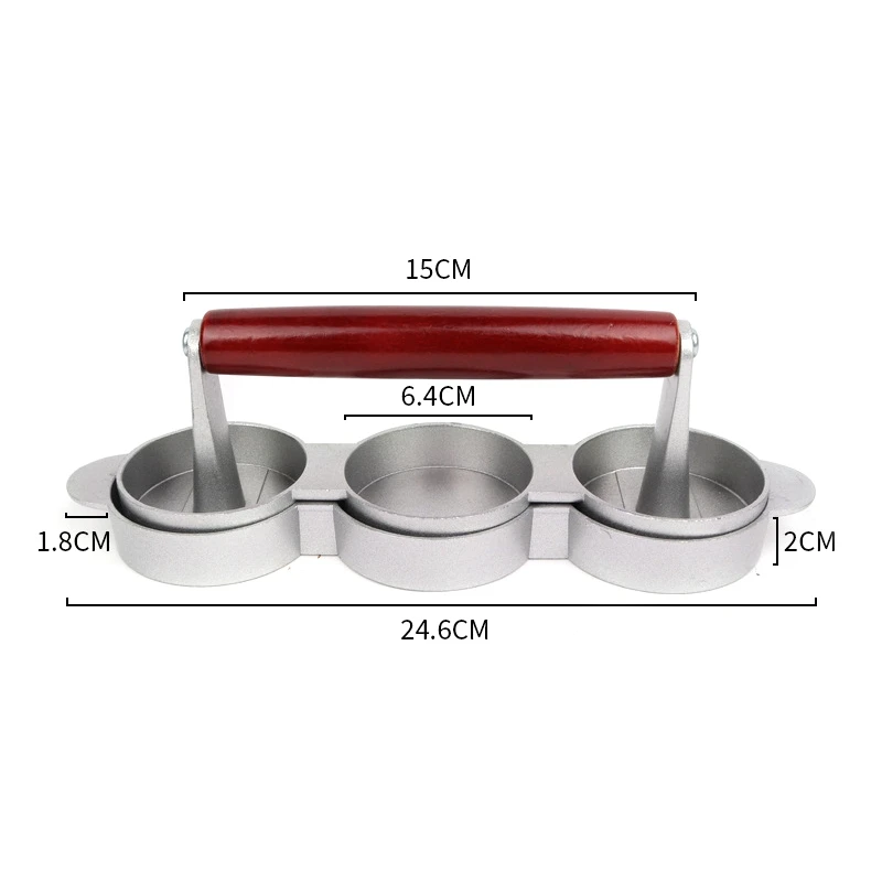 Mini Hamburger Presses Nonstick 3 Slot Small Burger Patties Press Triple Beef Burger Maker Mold Machine Meat Kitchen