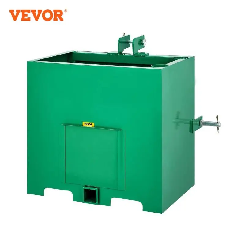 VEVOR Ballast Box for 3 Point Category 1 Tractor Hitches Attachments Standard w/ Hitch Receiver for Concrete Sand Steel Gravel