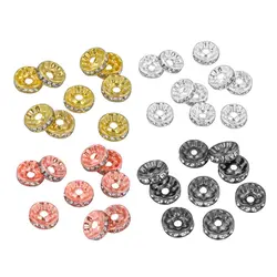500pcs/Lot CZ Spacer Round Bead Brass Micro Pave Alloy Metal Beads Jewelry Making Diy Charms Bracelet Wholesale