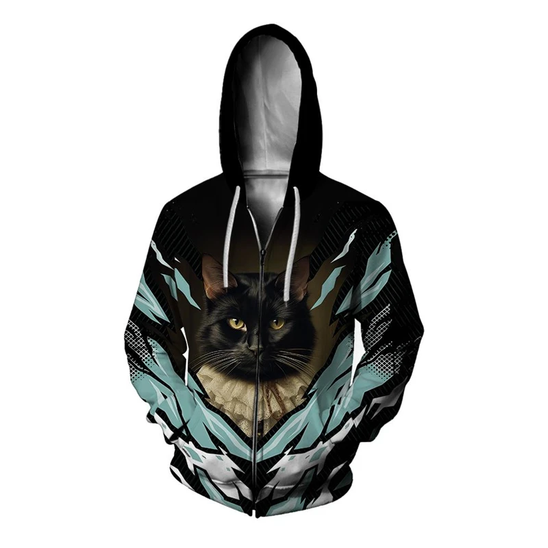 

Толстовка с капюшоном на молнии с 3D принтом, винтажный животный принт, толстовка на молнии, повседневная уличная одежда, толстовка, модный тренд