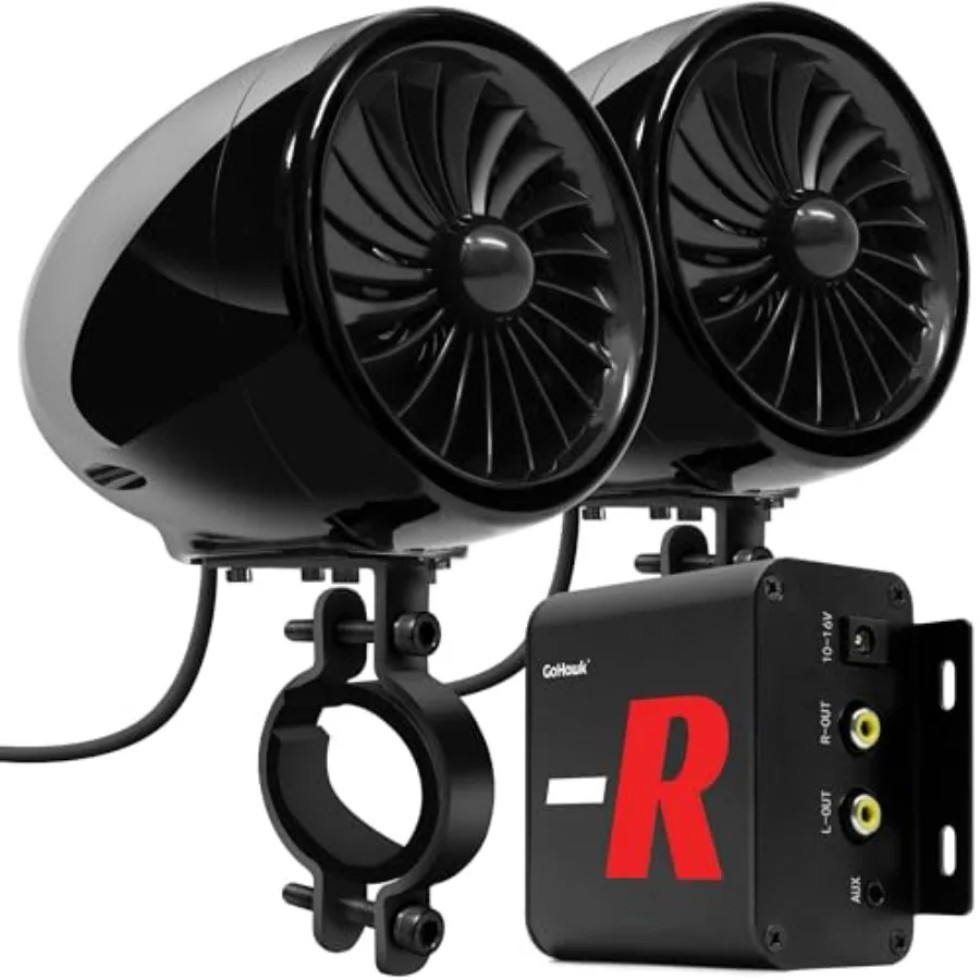 

Bluetooth Motorcycle Speakers and Amplifier o Sound System, FM Radio, Waterproof Speakers for ATV, UTV, Golf Cart