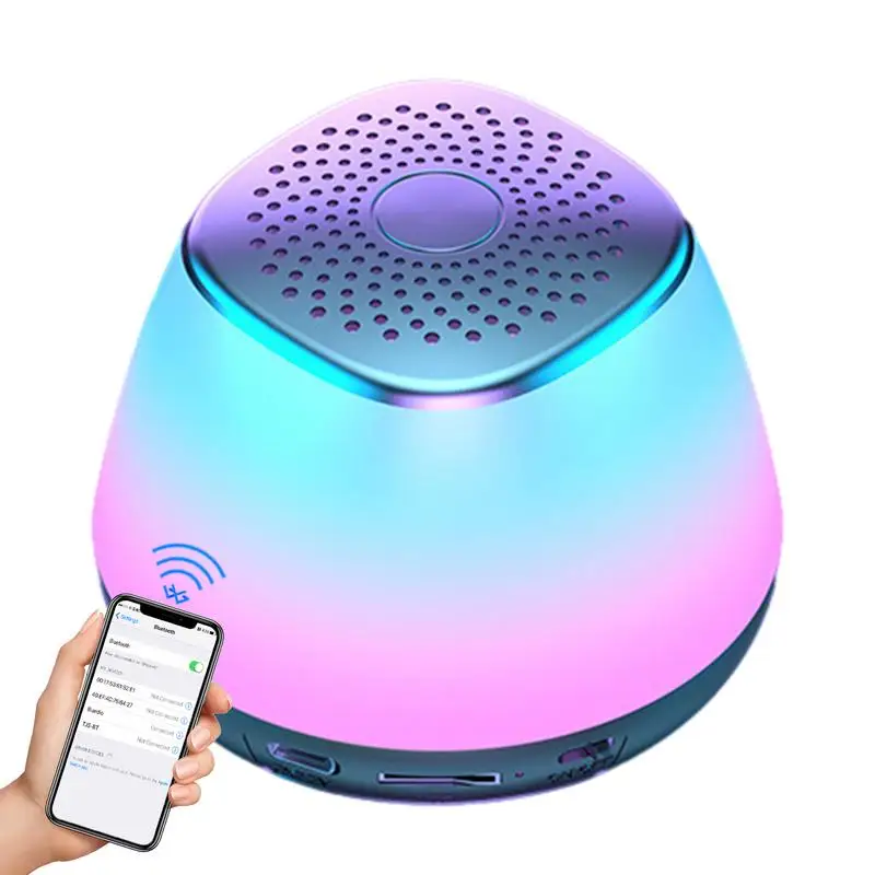 1000 Mah Colorful Light Speaker Audio Music Wireless Speaker Portable Outdoor Colorful Subwoofer HI-FI Stereo Waterproof