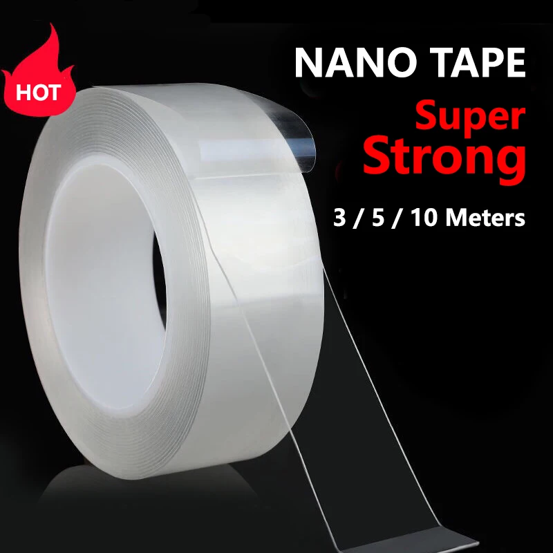 10/5/3M Nano Double Sided Tape Super Strong Transparent Adhesive Non-slip Tape Waterproof for Kitchen Bathroom