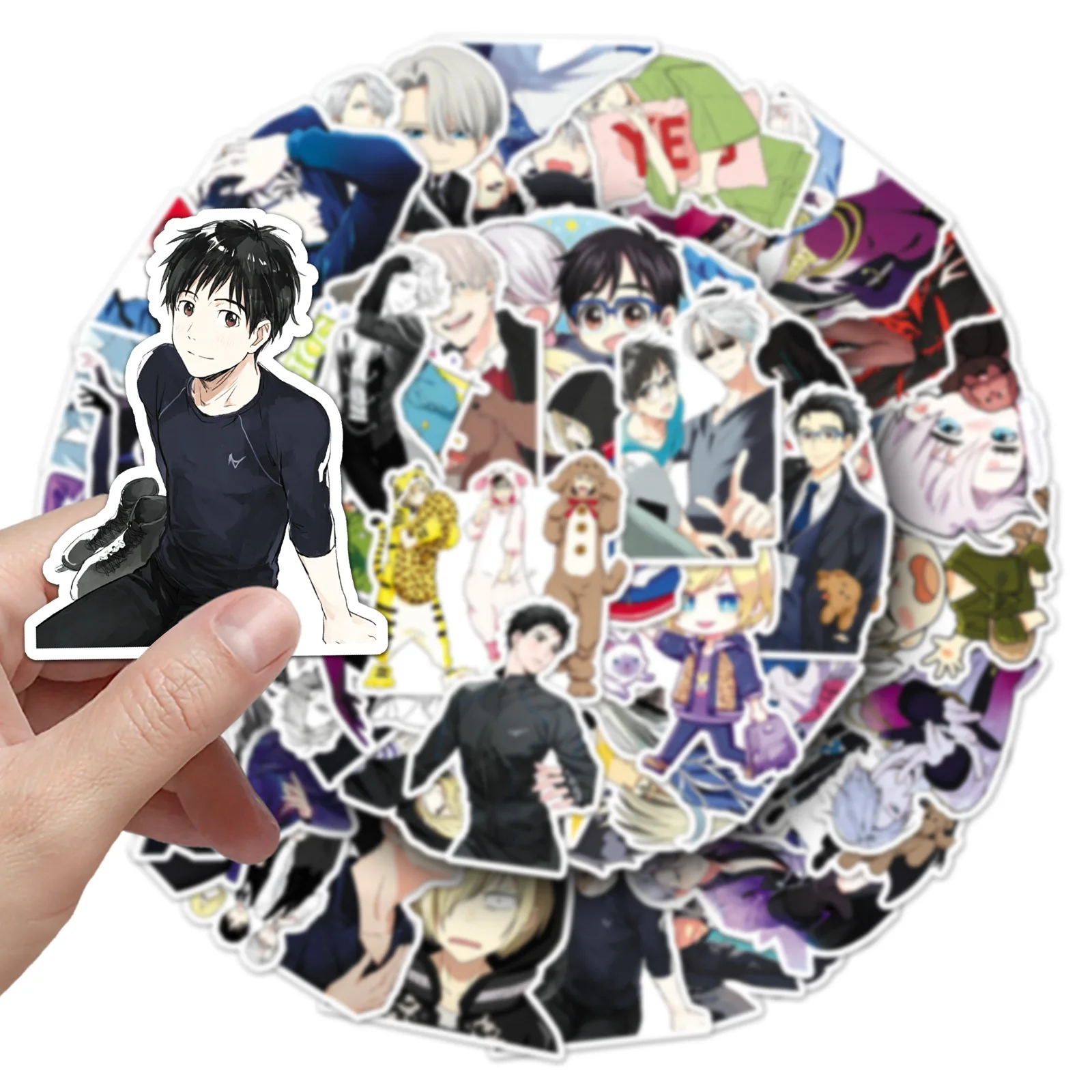 50pcs Anime Yuri on Ice Passionate Sports Japanese Waterproof Decor Stickers for Luggage & Insulated Water Bottle