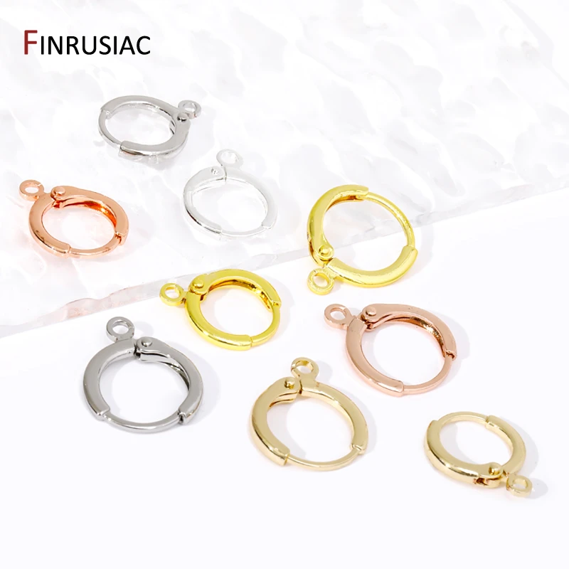 Trendy 14/18K Gold Plated Brass French Lever Back Earring Round Hook Ear Wire For DIY Earring Making Findings Accessories image 6