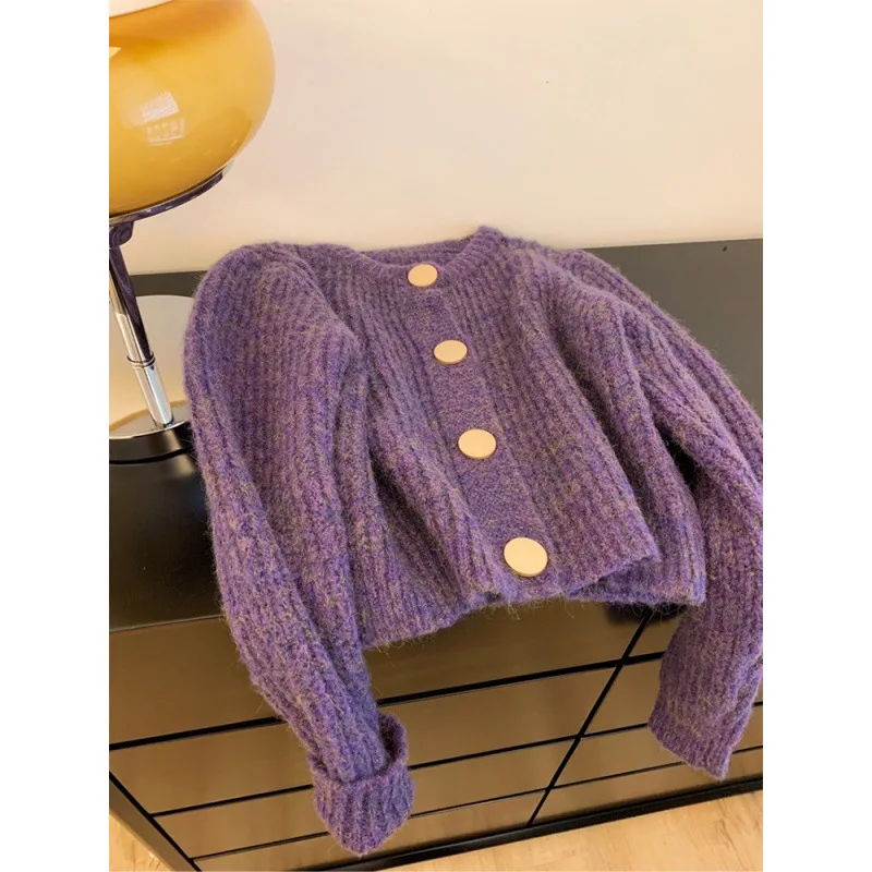 Autumn Winter 2026 New Retro Causal Sweater Jacket Women's Knitted Cardigan Top