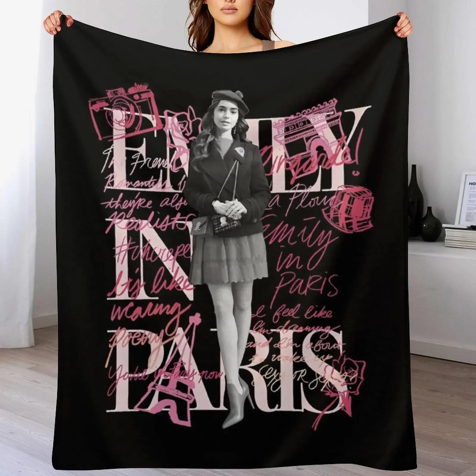 

Emily in Paris Throw Blanket Picnic Sofa Quilt Stuffeds Vintage Blankets