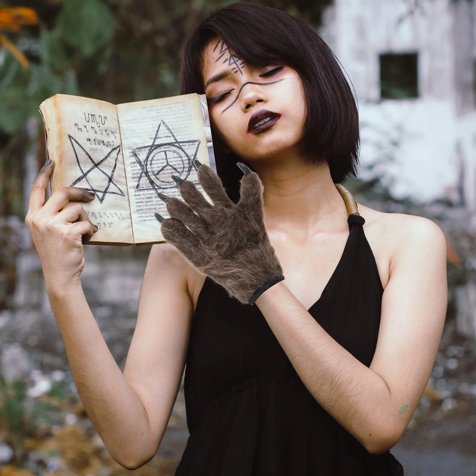 

1 Pair Comfortable Stretchy Durable Halloween Costume Accessory For Masquerade Carnival Party Devil Paws Gloves