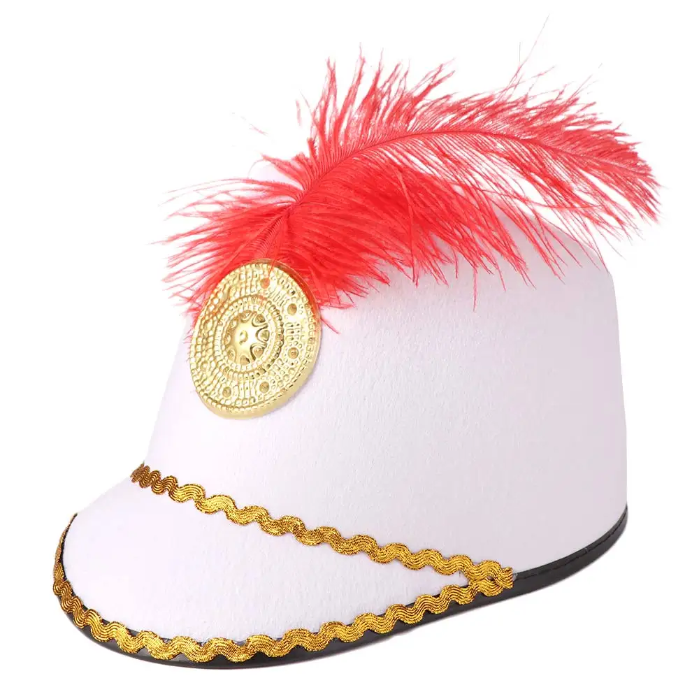 Dress Up Marching Band Hat Sun Protection With Parade Uniform Hat Circus Ringmaster Role Play Drum Major Hat Festival Fancy