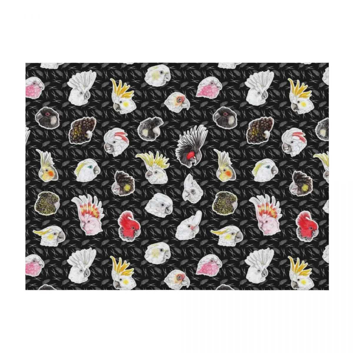 

21 Cockatoos (in black) Throw Blanket Luxury St Furrys Baby anime Blankets