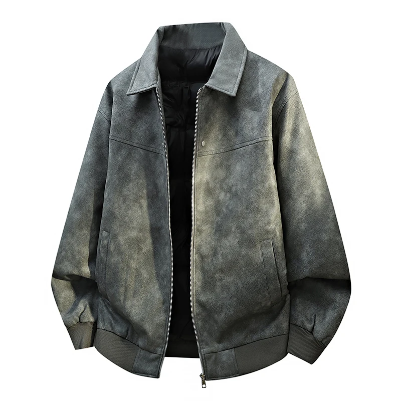 

Новая мужская зимняя куртка 2025 года в американском ретро-стиле, с большим воротником, из искусственной кожи, на пуху, универсальная, класса люкс, повседневная верхняя одежда