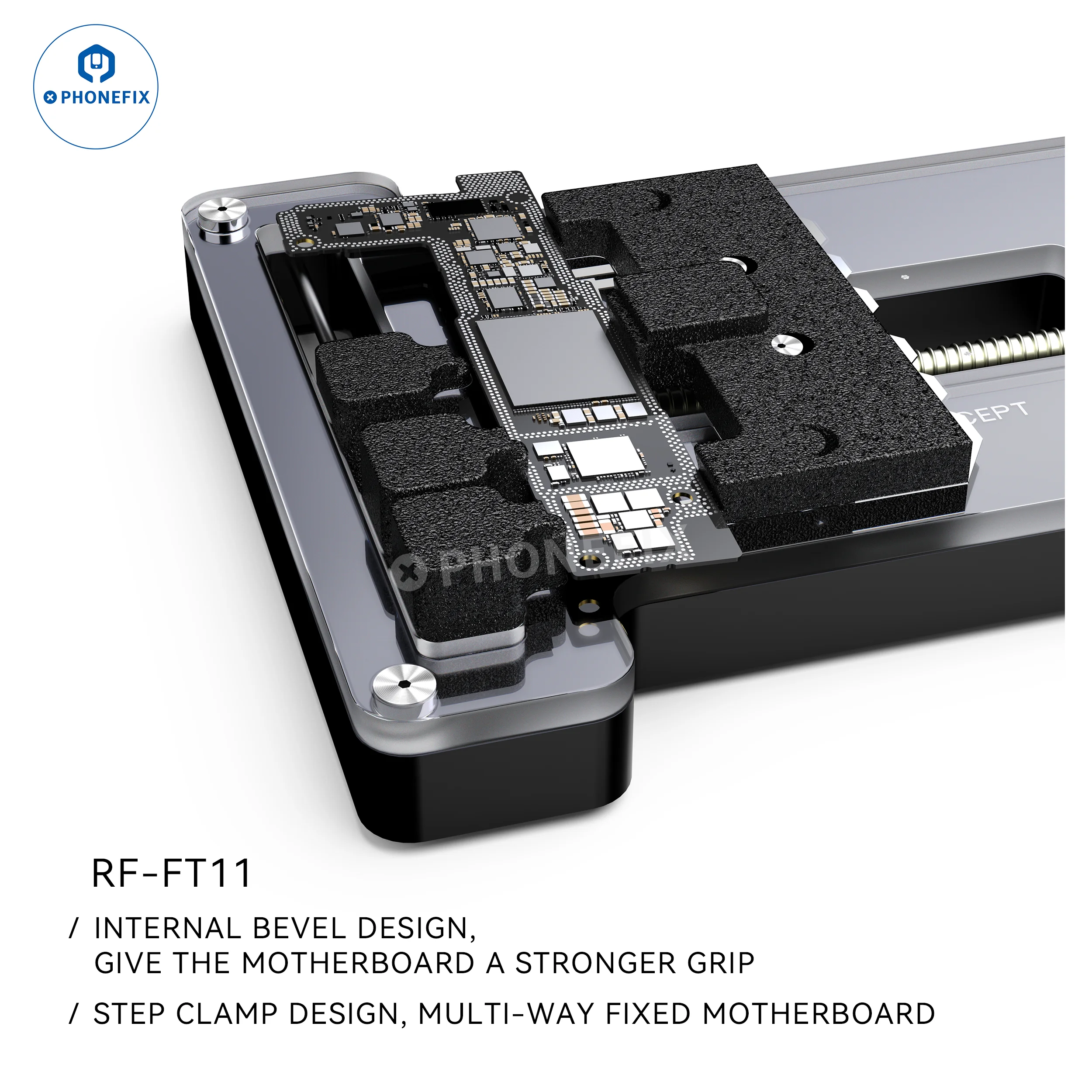 Imagem -05 - Multifuncional Dispositivo Elétrico de Reparo do Telefone Móvel Resistente ao Calor Pcb Motherboard Chip Fixed Clamp Tool Rf4 Rf-ft11