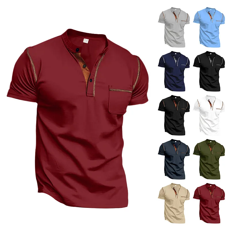 26 Summer New Amazon Cross-Border Men's Short Sleeve T-Shirt Foreign Trade Independent Station Quick-Dry Casual American Style