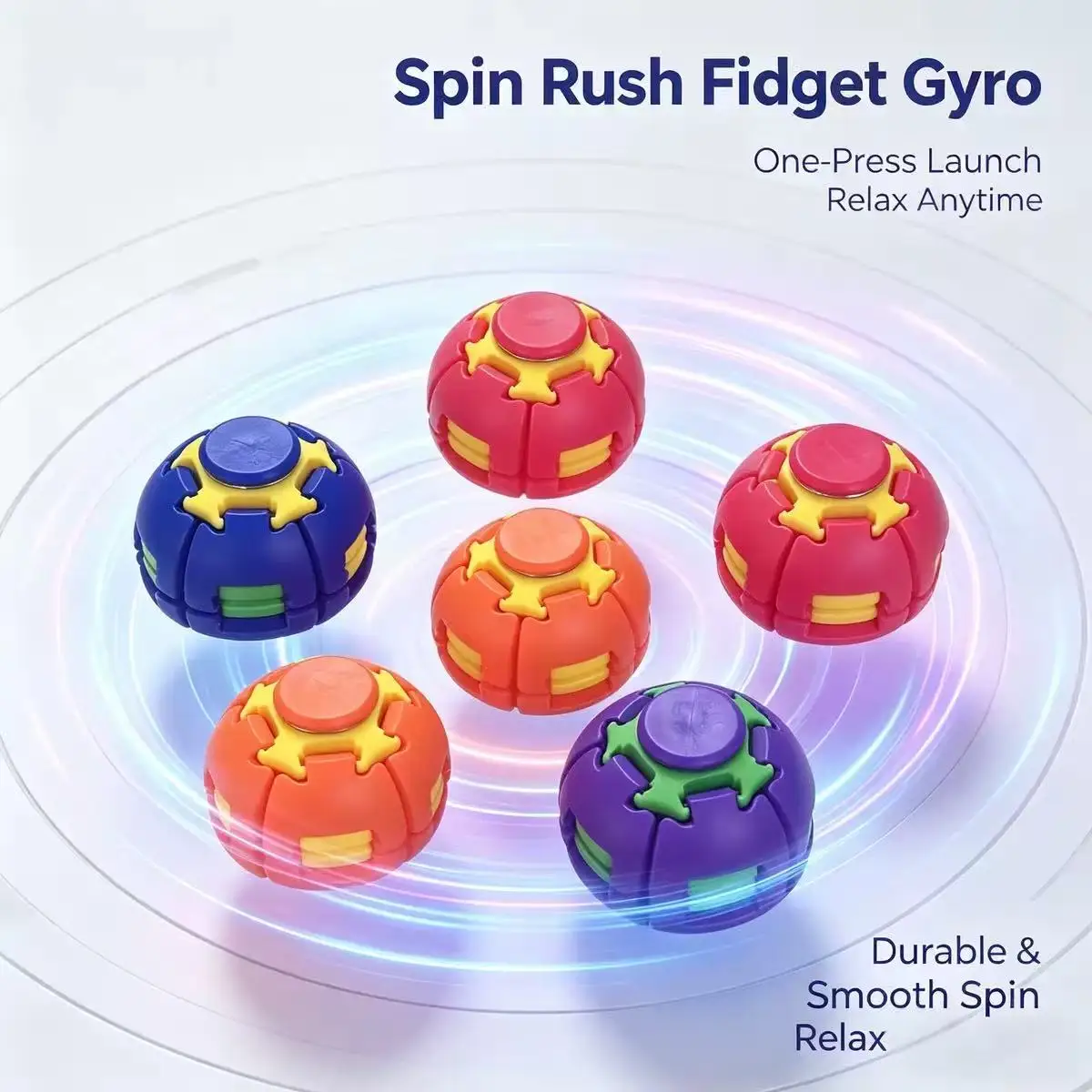New Trendy Toys Rotating 3D Stress Relief Ball Pressing Fingertip Gyroscope Toy Carry With You At all Times Soothing Toy