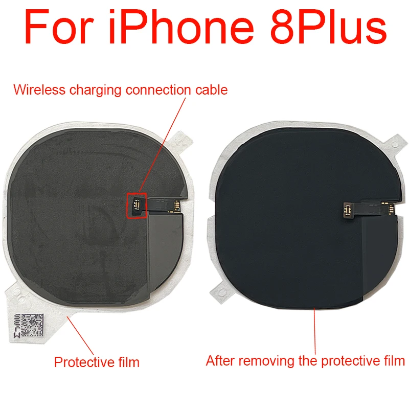 1 Set Wireless Charging Chip Coil With Volume Flex Cable For iPhone 11 XR Xs Max 8 Plus Charger Panel Sticker WPC Pad Parts