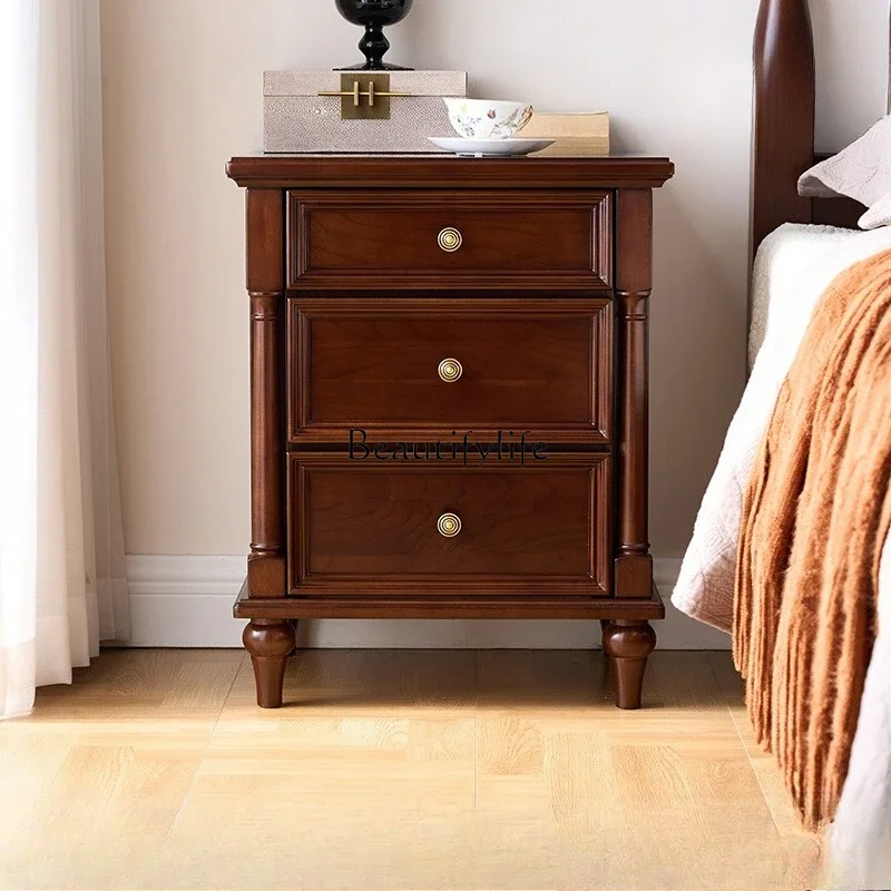 

pg46American Furniture All Solid Wood Mini Locker Vintage Mark Bedside Table