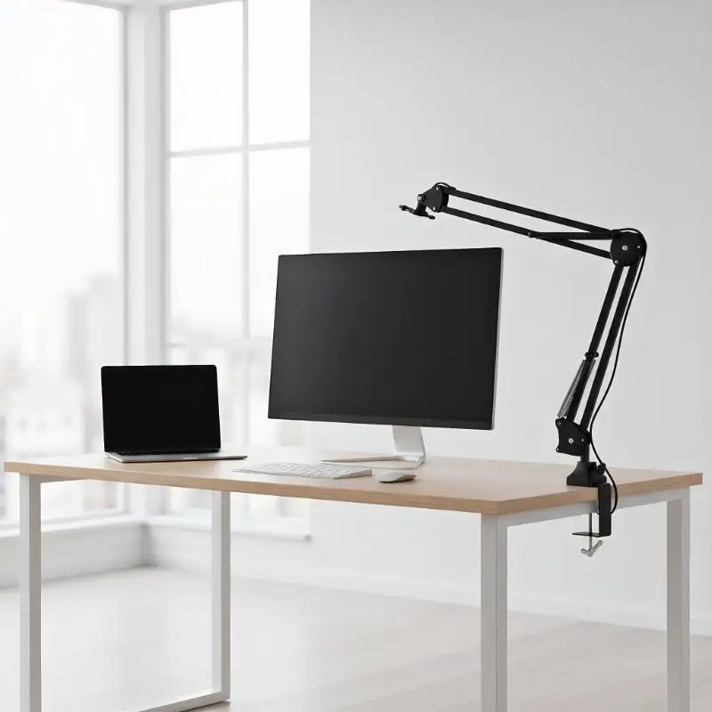 Foldable Microphone Boom Arm Mic Stand Desk Mounted 360° Rotation Universal For Video Gaming Studio Audio Mic Stand Accessories