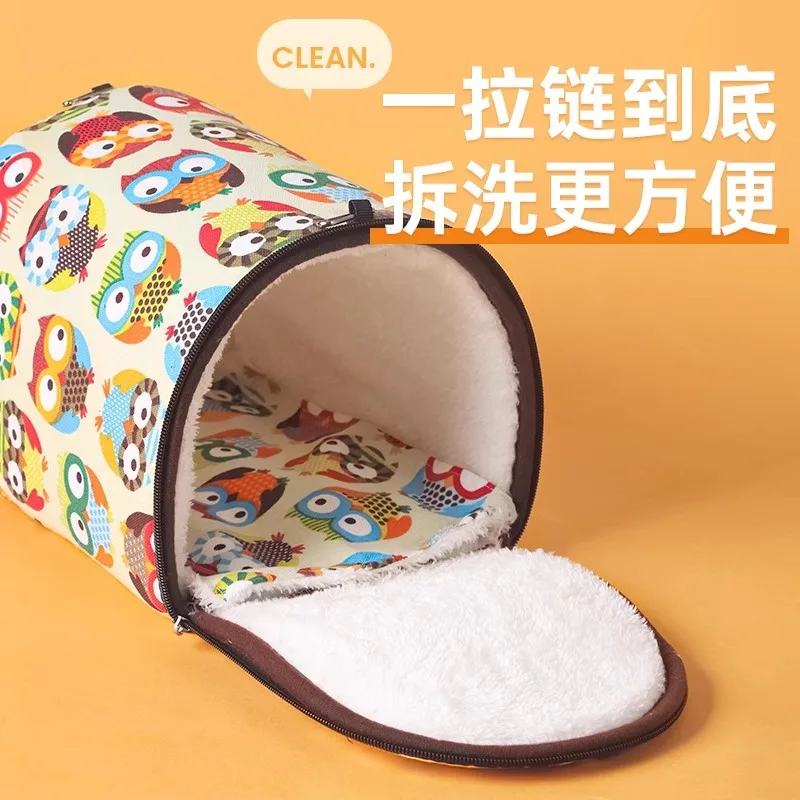 Bird Hammock Nest House Parakeet Toys Hanging Warm Bird Nest for Parrot Hamster Small Animal Hanging Bed Bird Cage S/L
