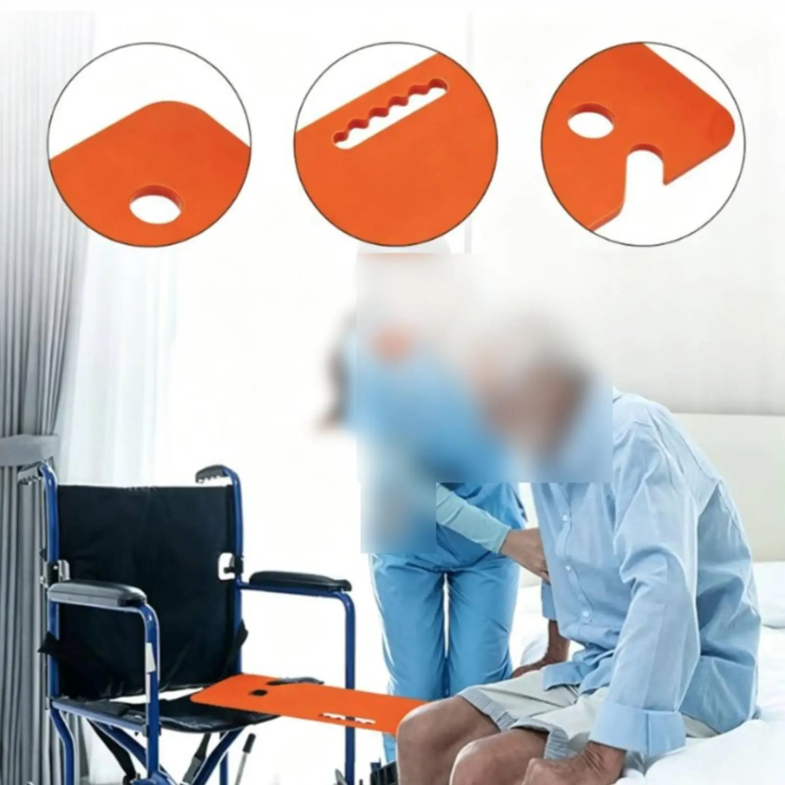 Medical Sliding Patient Transfer Board Easy Grip Handles Supportive Transfer Assist Board for Limited Mobility