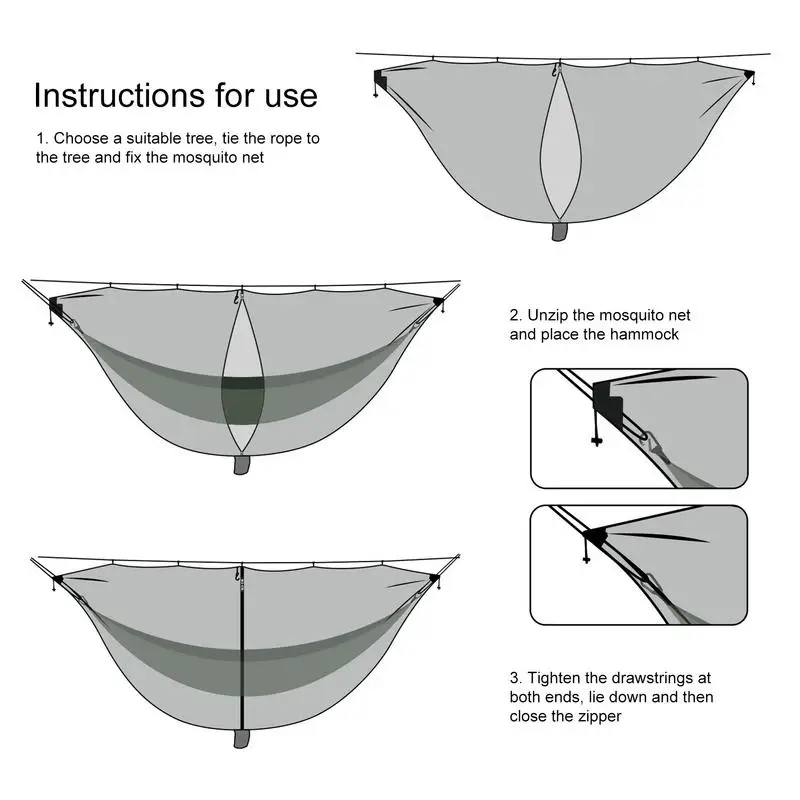 Outdoor Camping Hammock Anti-Mosquito Bed Net Practical Mosquito Net Camping Accessories 11ft Easy Set up Fly Net For Hiking