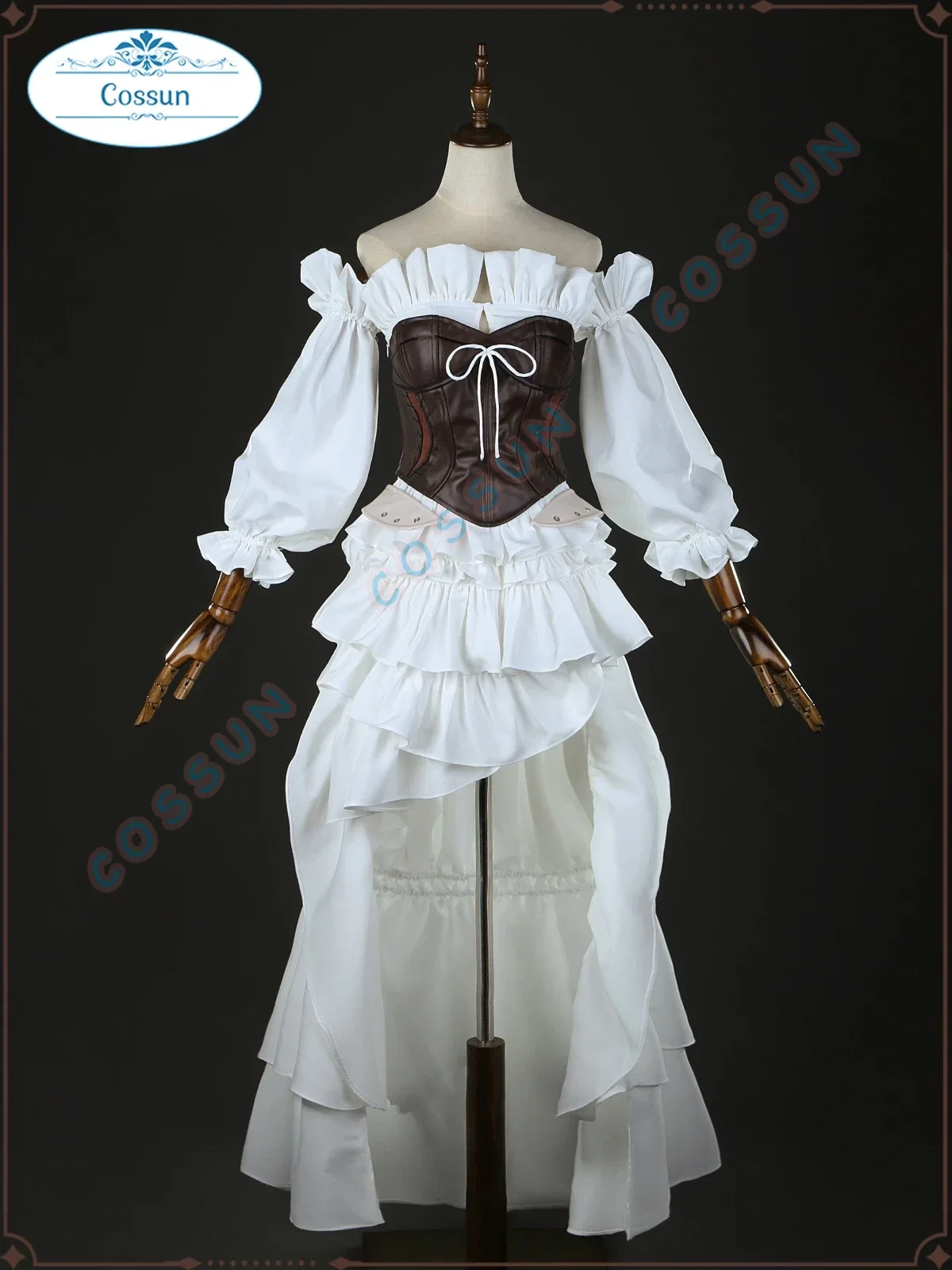 COSSUN Game Final Fantasy 14 FF14 Ishgard أزياء تنكرية للهالوين ملابس نسائية فستان أبيض جميل مجموعة كاملة #1