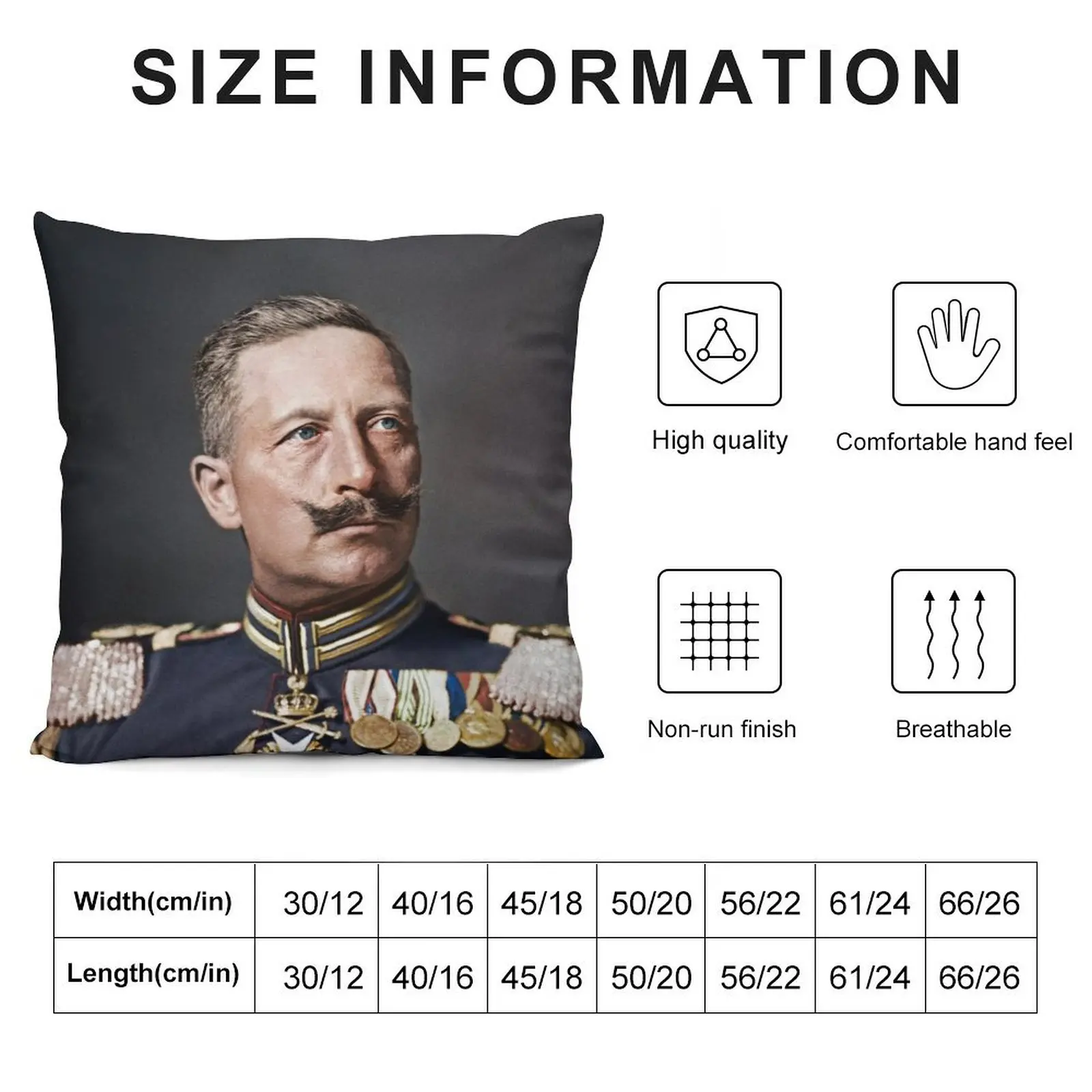 Kaiser Wilhelm II, 1908 colorized Throw Pillow Christmas Pillows Custom Cushion Photo pillow