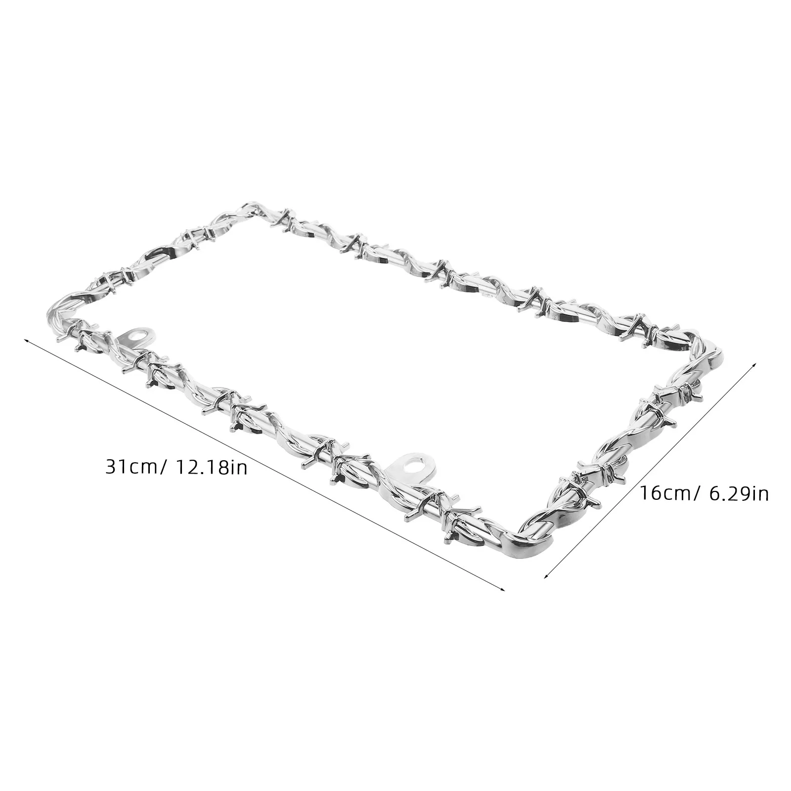 2Pcs Usa License Plate Frame Plastic Barbed Wire Thorn Country Style Floral Pattern License Plate Decoration Outdoor Vehicle