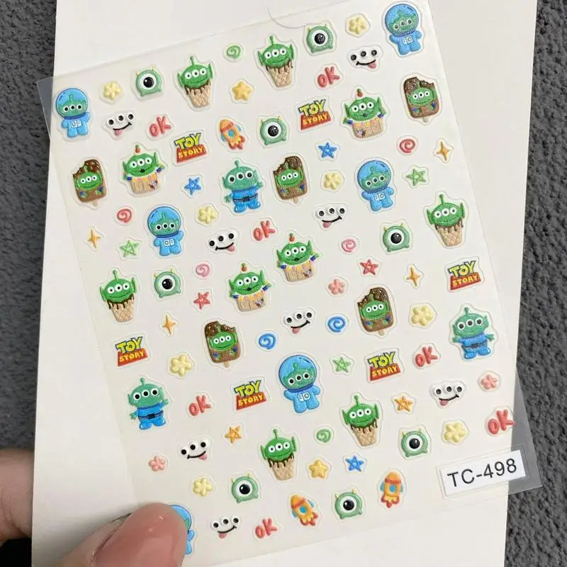 Nuevo Disney Alien Buzz Lightyear Woody periférico de animé creativo dibujos animados lindo en relieve DIY cuaderno decoración de uñas pegatina
