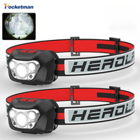COB Headlamp Use AAA Battery Headlight Emergency 6 Lighting Modes Head Flashlight Outdoor Camping Fishing Torch Headlights