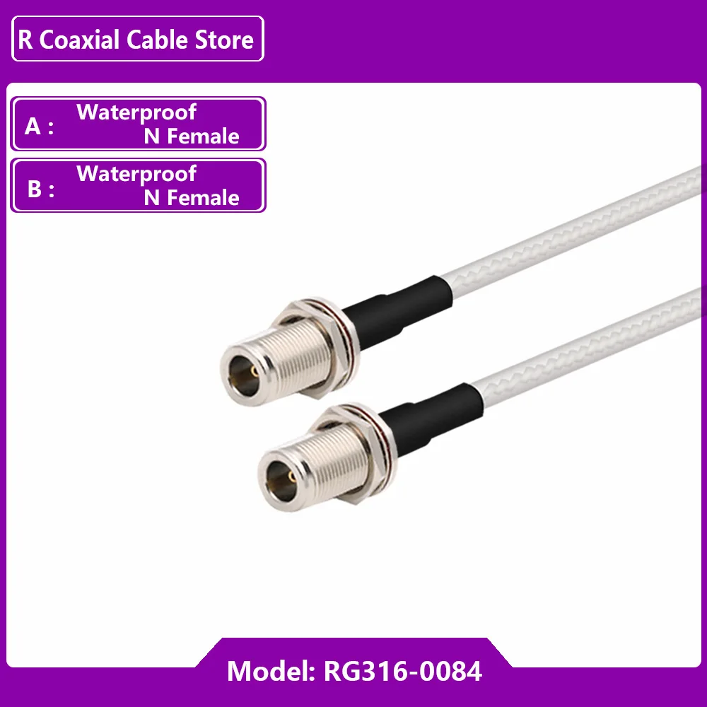RF Coax RG316 Cable N Male to Waterproof N Female Connector 50Ohm Low Loss Jumper Pigtail 3G/4G/5G/LTE Antenna Extension Cable