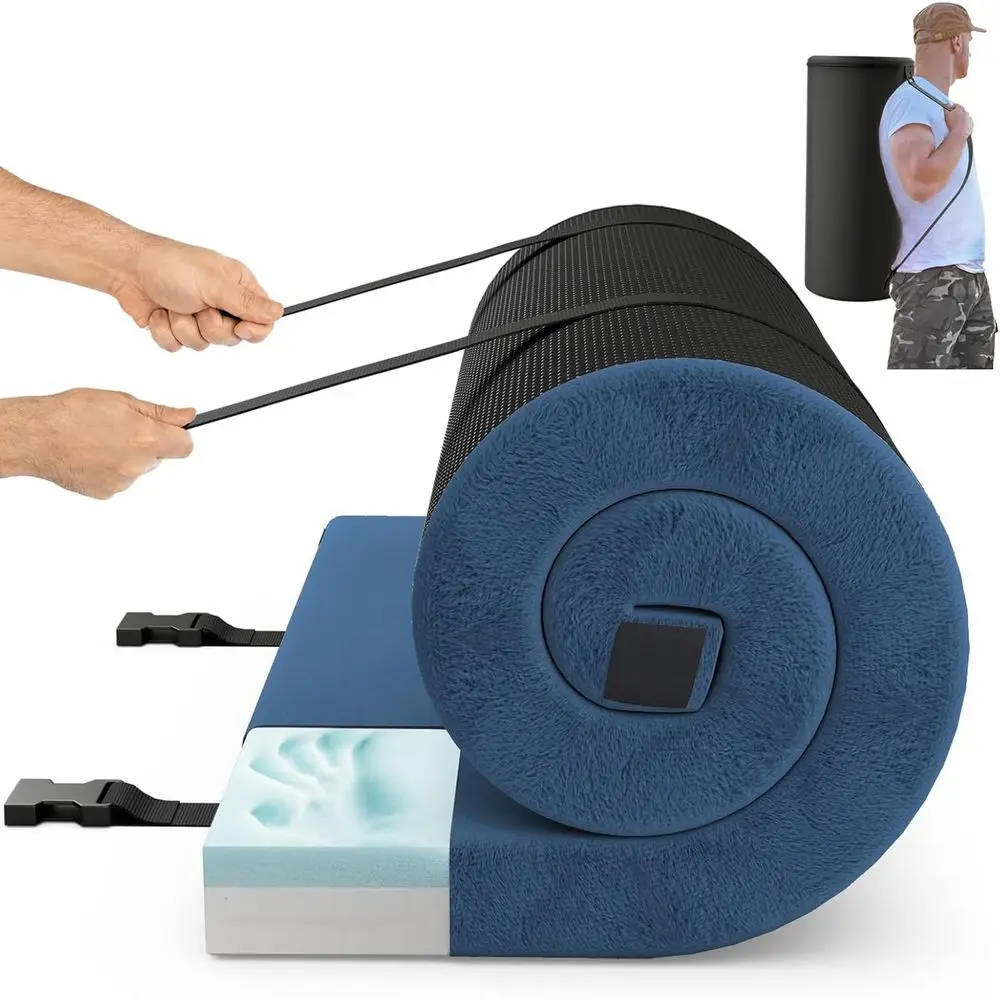 

Компактный складной матрас с сумкой для переноски, нескользящим основанием, идеально подходит для кемпинга, путешествий и ночевок.