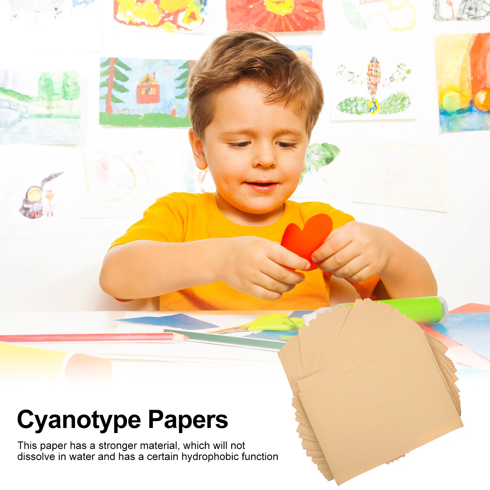 

100 Pcs A4 Kraft Cardboard Square Drawing Painting Paper Blank 4K Color Graffiti Child Scrapbooking Eco Friendly Strong Textured