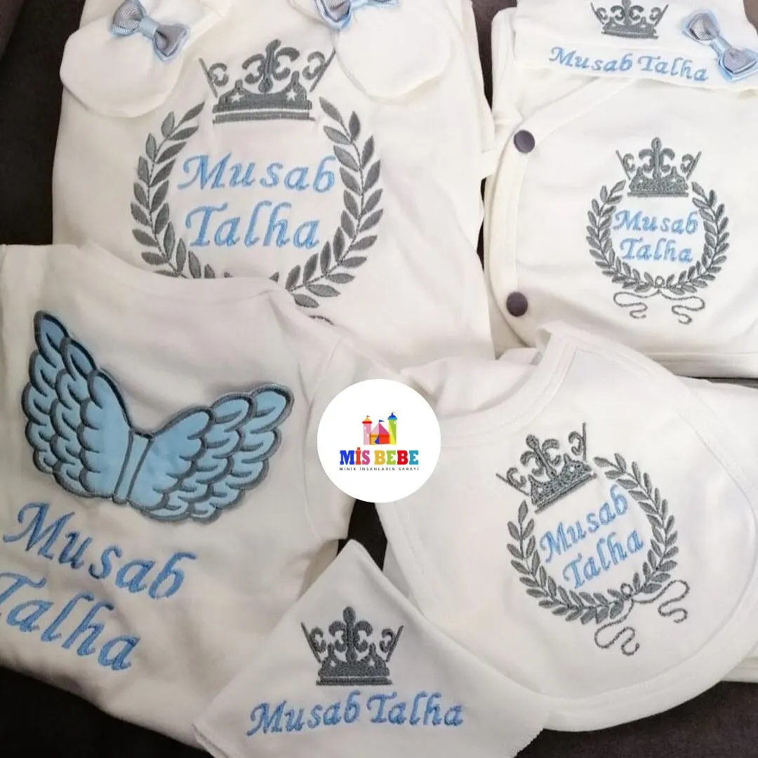 Baby Girl Boy King Queen Newborn Personally Outfit Clothing 10-pcs Hospital Custom Fabric Antibacterial Babies Healthy Safe