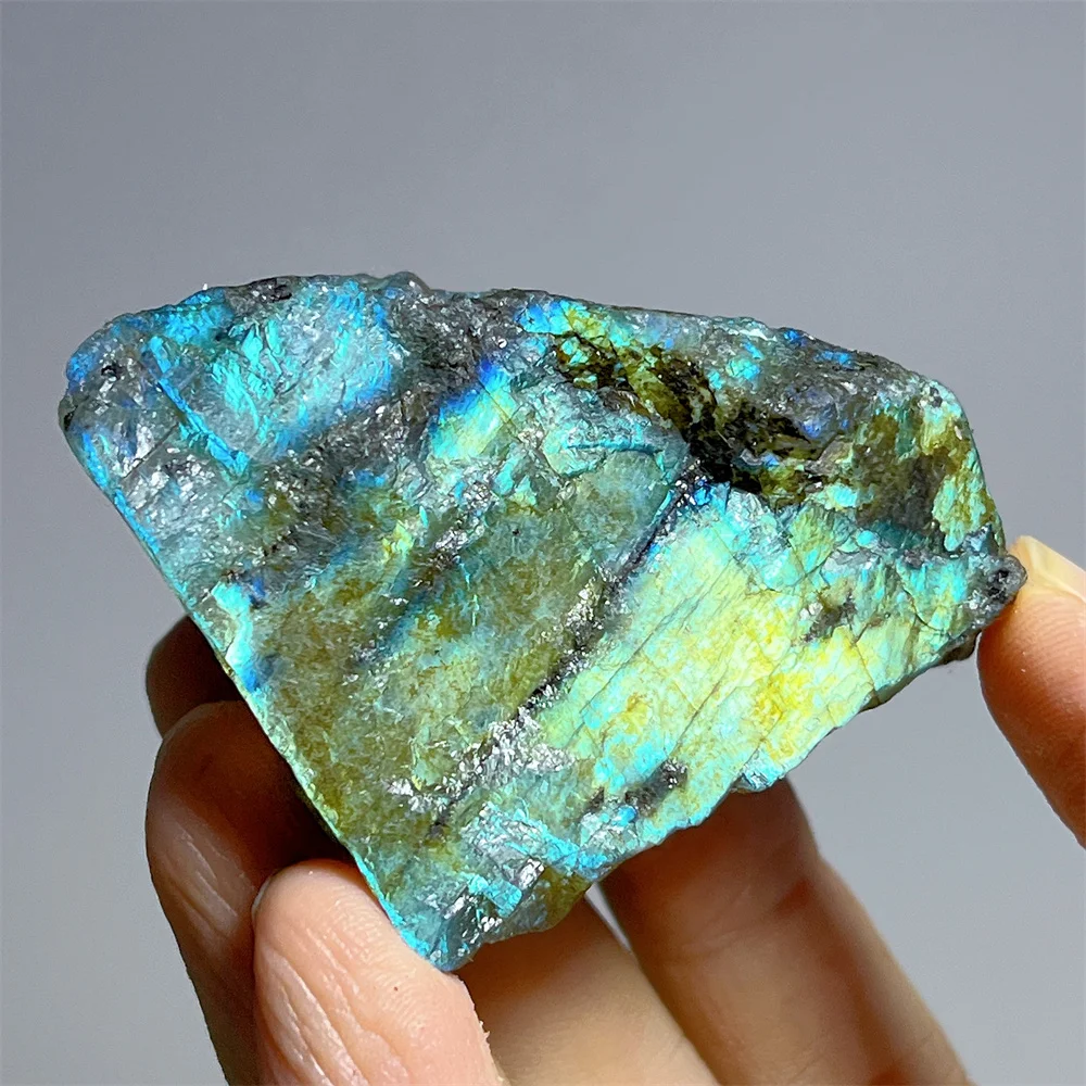 Gifts Mineral Home Decoration Feng Shui Specimen Energy Gemstones Reiki Labradorite Palm Stone Quartz Natural Crystal Flash