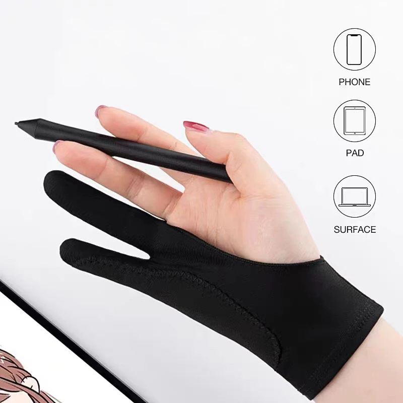 Anti-touch Two-Finger Hand Painting Gloves For Tablet Digital Board Screen Touch Drawing Anti-fouling Oil Painting Art Supplies