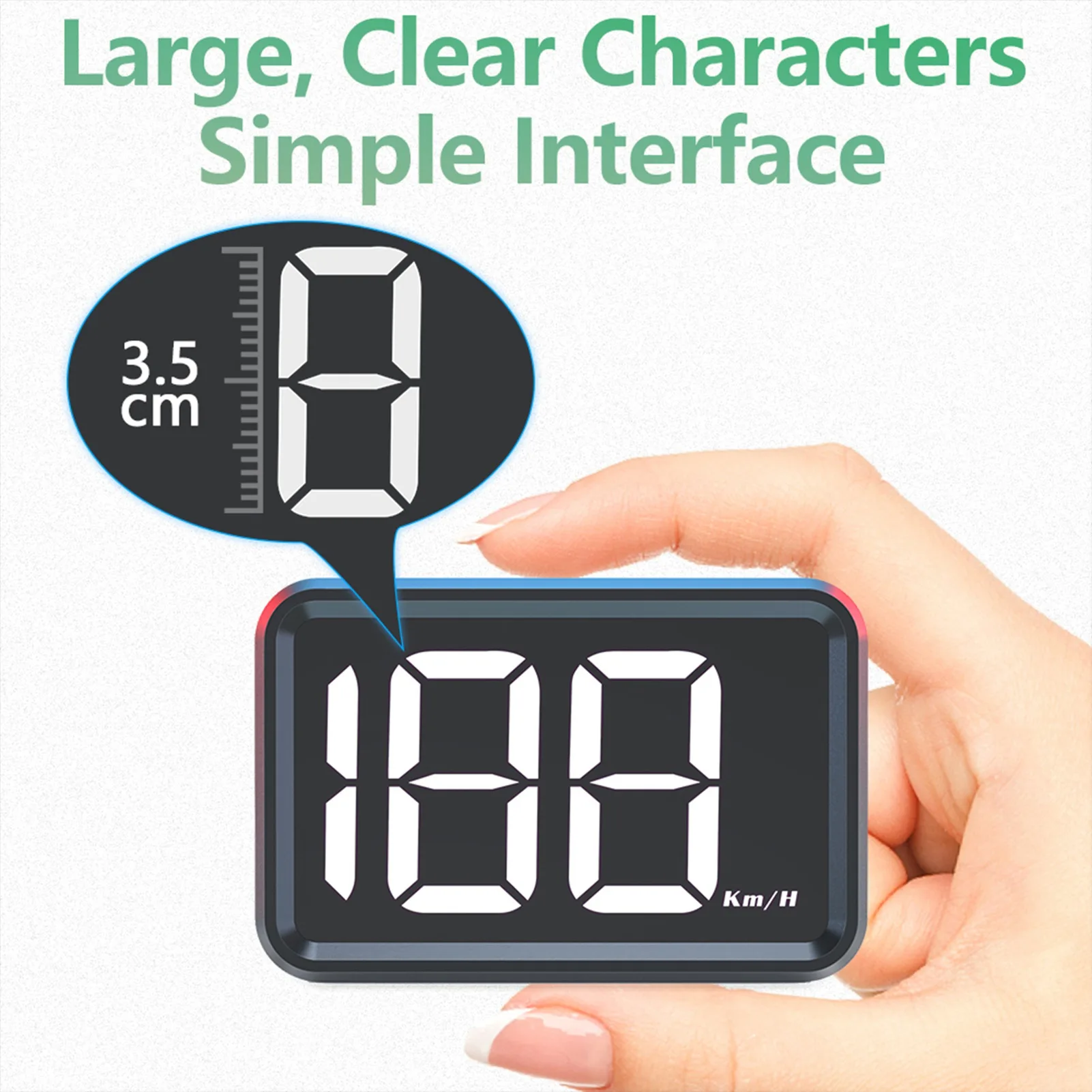 Heads-Up Display Digital Speedometer GPS MPH Speedometer for Car Trucks Plug and Play Large Screen High-definition Display