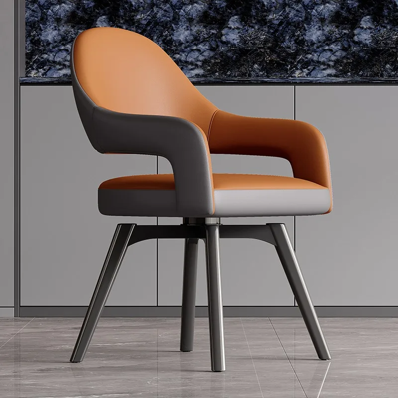 Nordic Makeup Minimalist Dining Chairs Rotation Wipeable Restaurant Kitchen Dining Chairs Ergonomic Single Italian Furniture
