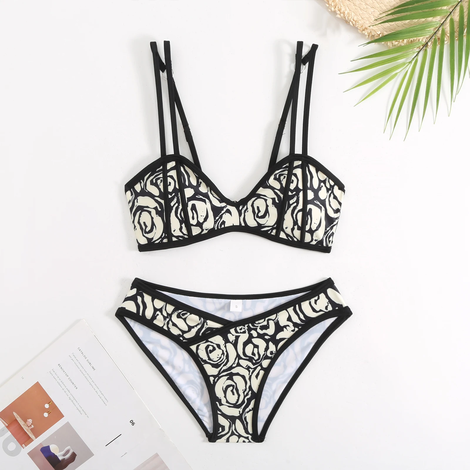 Two-Piece Bikini Sexy Push Up Swimsuit Backless Beach Wear For Women Floral Print Swimwear Set Female Bikinis Summer