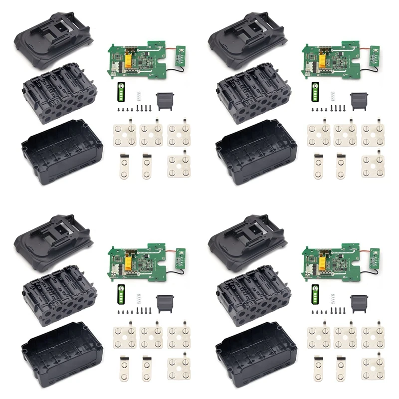 

4X BL1830 LI-Ion Battery Plastic Case Protection Board PCB Input 21700 Battery For Makita 18V Battery BL1850 BL1830