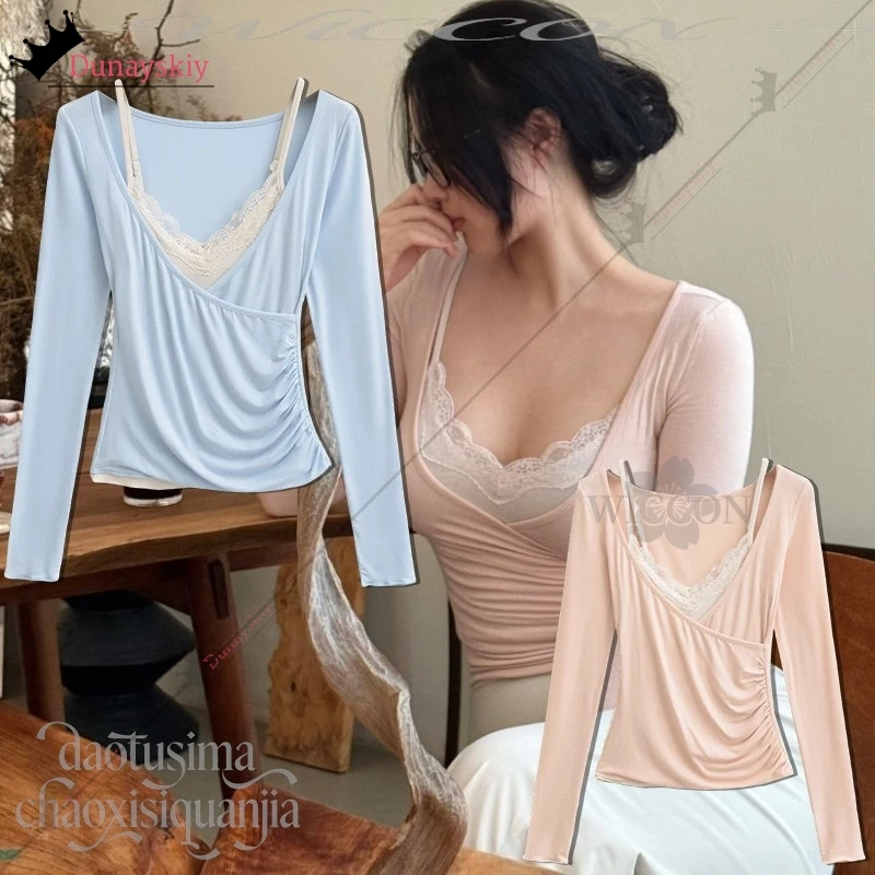 

Аниме-костюм YiNuo@Camisole из двух предметов с длинными рукавами для весны, осени и зимы: чувственный и нежный образ в стиле Gyaru Jirai Kei для девушек