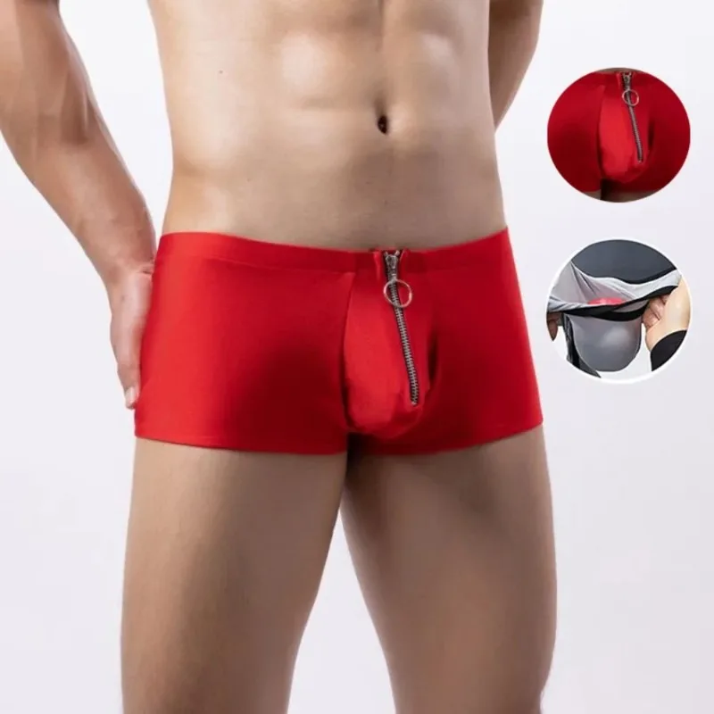 

U Convex Boxer Sissy Panties Gay Underpants Big Pouch Boxershorts Penile Hole Briefs Male Large Bag Underwear Men Pantaion Thong