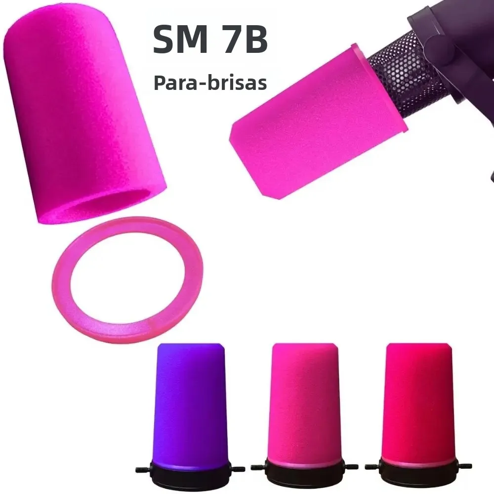Acessórios para Microfone SM7B: Capas de Espuma com Anel de Retenção para Shure SM7B SM7dB - Filtro Pop RK345 (Rosa, Vermelho, Roxo)