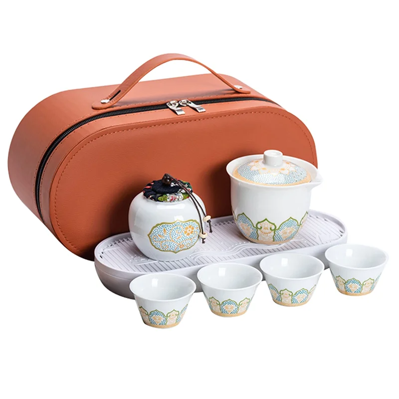

ABFU-Portable Storage Art Tea Set Travel Tea Set Fast Guest Cup Business Gift Outdoor Camping